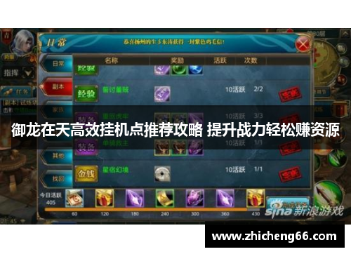 御龙在天高效挂机点推荐攻略 提升战力轻松赚资源
