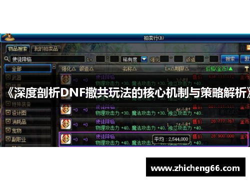 《深度剖析DNF撒共玩法的核心机制与策略解析》